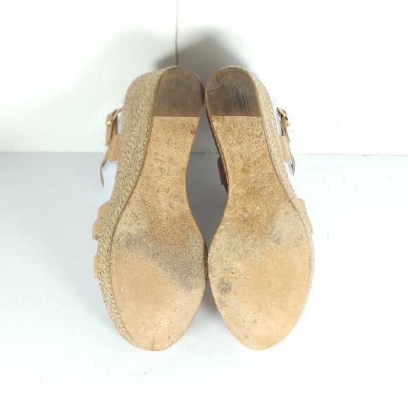 Fratelli Rossetti Women's US6 US36,5 Tan Leather Espadrill Strappy Wedge Sandals - Picture 12 of 16